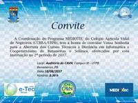 A cerimônia acontecerá no 18 de agosto, às 8:30 h, no Auditório do CAVN, UFPB, Bananeiras, PB.