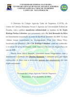 CAVN emite nota de pesar pelo assassinato do ex-aluno Rodrigo Freitas Celestino e do Sr. José Bernardo.