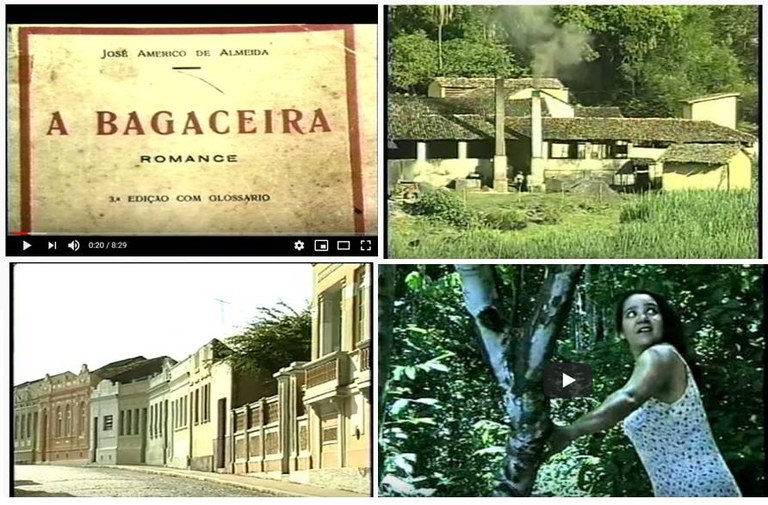 NUDOC Imagens captadas dos vídeos que compõem a série: A Bagaceira – livro e contexto; José Américo e as secas; A Bagaceira - engenho e Brejo e O Homem dos três poderes.