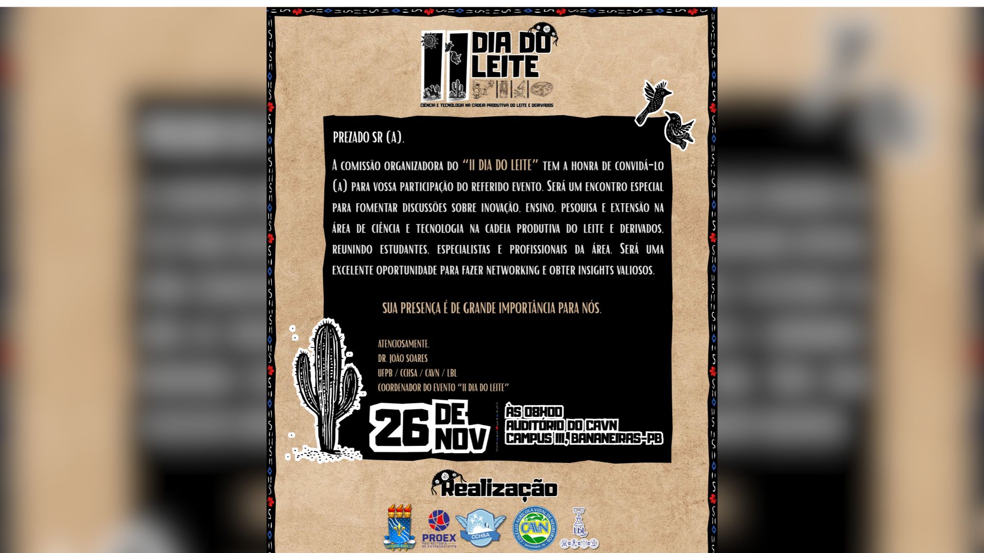 UFPB realiza II Dia do Leite em Bananeiras com foco em ciência, tecnologia e inovação